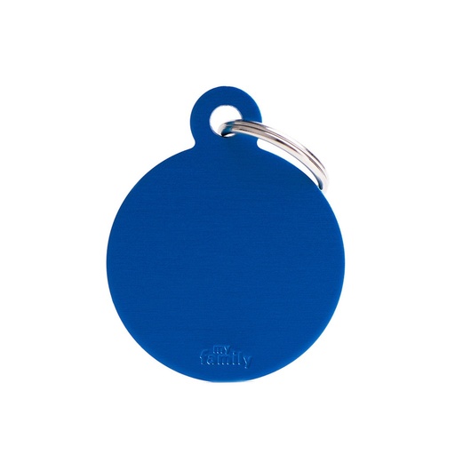Basic Big Aluminum Blue Circle ID Tag