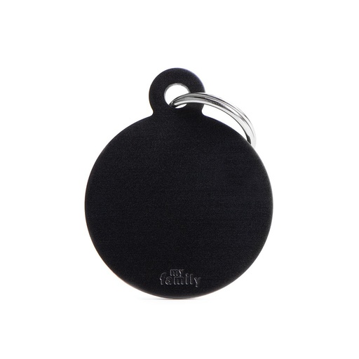 Basic Aluminum Circle Pet Tag, Black