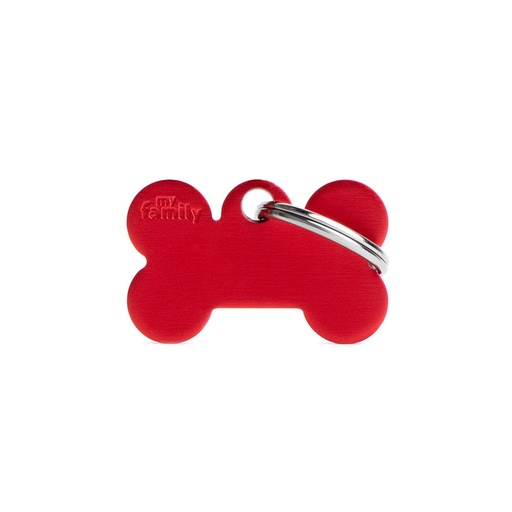 Basic Small Aluminum Red Bone ID Tag
