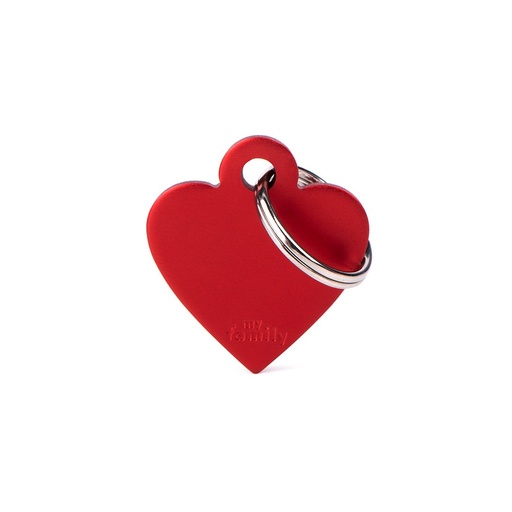 Basic Small Aluminum Red Heart ID Tag