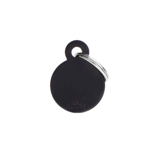 Basic Circle Small Black Pet Tag
