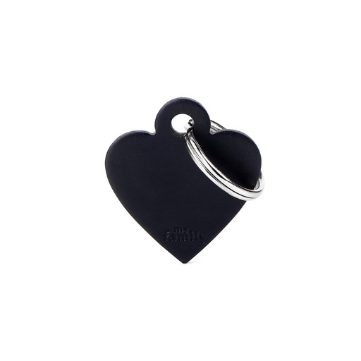 Basic Small Aluminum Black Heart ID Tag