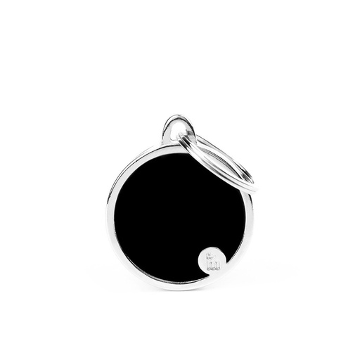 Basic Handmade Black Circle ID Tag