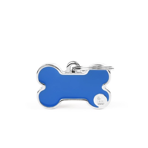 Basic Handmade Small Blue Bone ID Tag