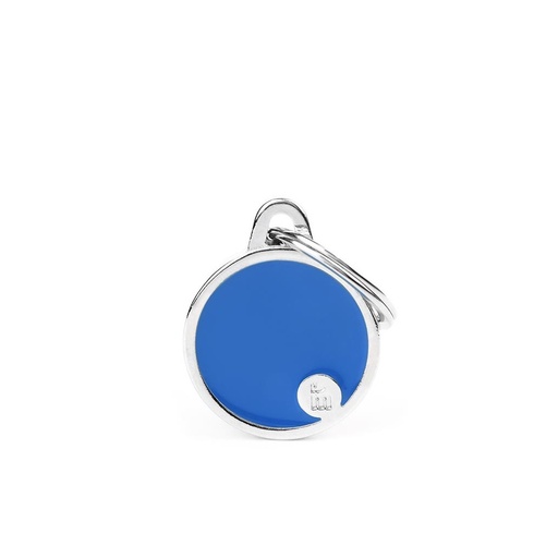 Basic Handmade Small Blue Circle ID Tag