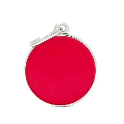 Basic Handmade Big Red Circle ID Tag