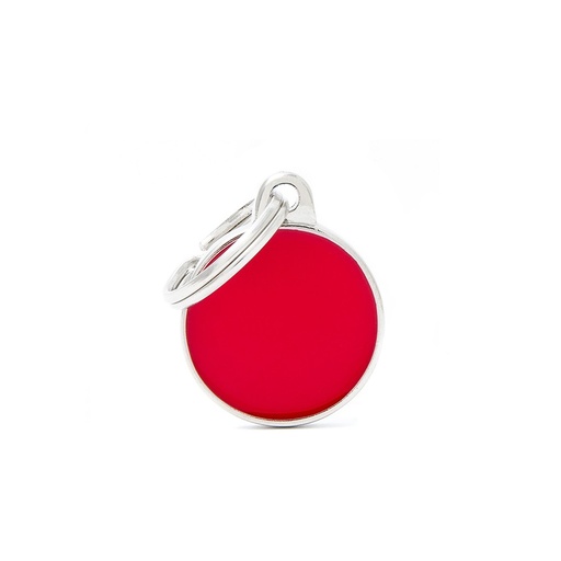 Basic Handmade Small Red Circle ID Tag