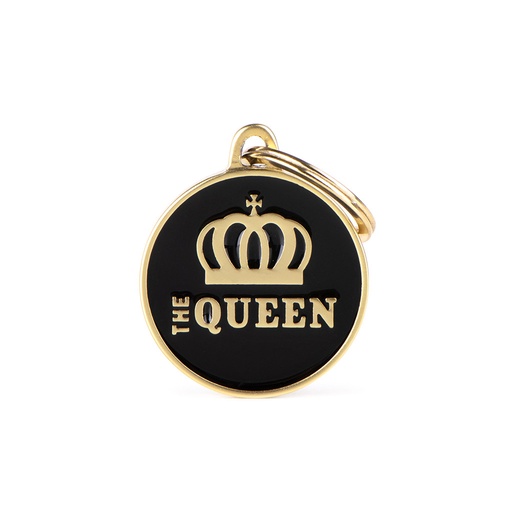 Charms Black Satin The Queen ID Tag