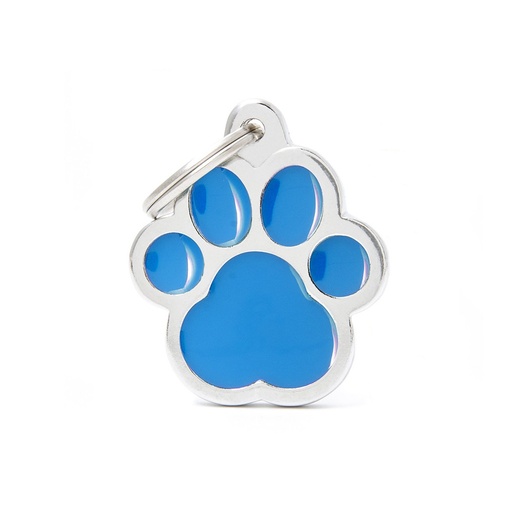 Classic Big Light Blue Paw ID Tag
