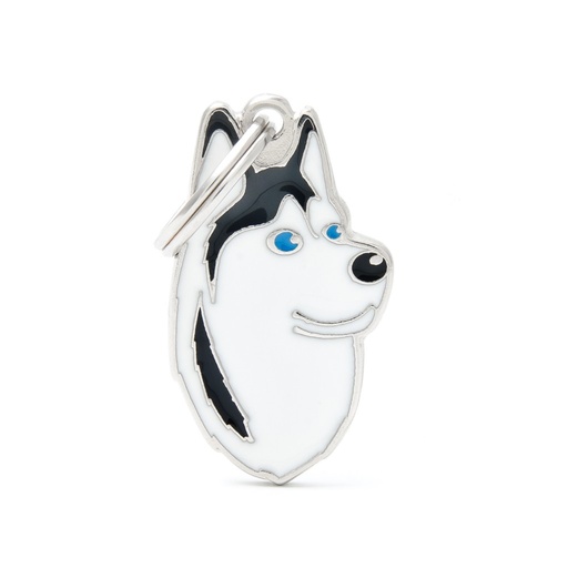 Friends Black and White Siberian Husky ID Tag