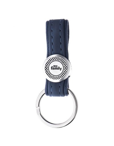 BLUE BILBAO LETHERETTE KEYRING ANTIQUE SILVR