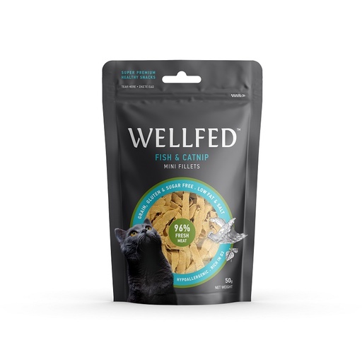 Wellfed Mini Fish Fillets +Cat Nip 50 Gr