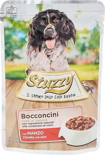 Stuzzy Dog Shreds Beef Wet Dog Food in Sauce 24x100g Pouch