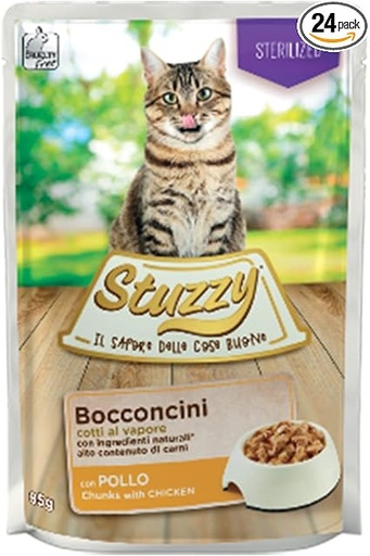 Stuzzy Chunks with Chicken and Turkey Sterilized Cat Food Pouches - 4 x 85 g (1*10)