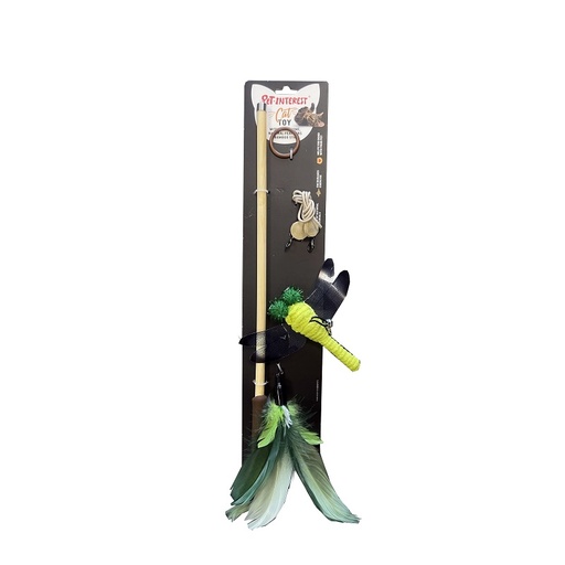 [25563] Cat Toy Bamboo Stick W Silvervine-Gr.Dragonfly