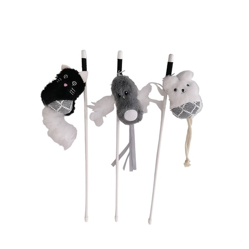[25565] Cat Toy Teaser Stick W Plush Animal