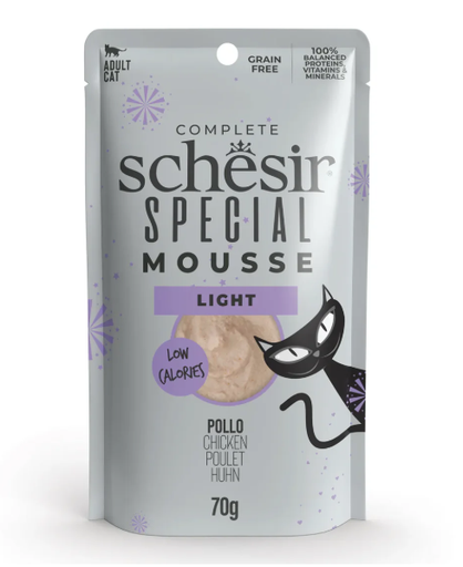SCHESIR SPECIAL CAT POUCH LIGHT MOUSSE CHICKEN AND TURKEY WITH PUMPKIN 70G (1*12)