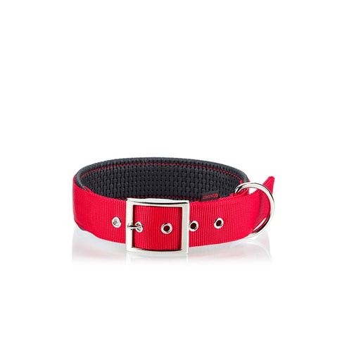 [3041-L] Collar Neoprene Metal Buc Red L 2.5 X 50cm