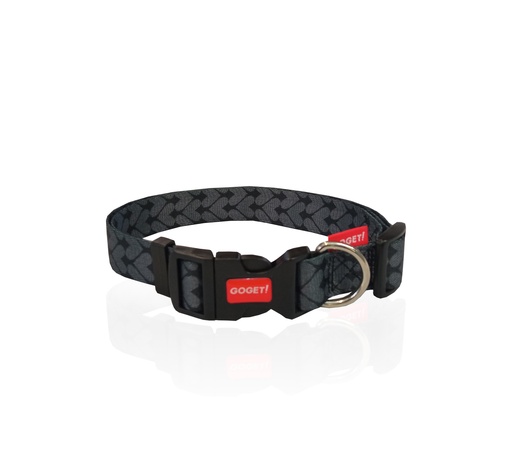 [31773] Go Get Collar Plastic Buckle Cuori Grigi M 2 X 32-50cm