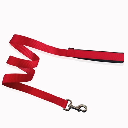 [3341-M] Leash Neop/Ne Handle Plain Red M  2 X 120cm