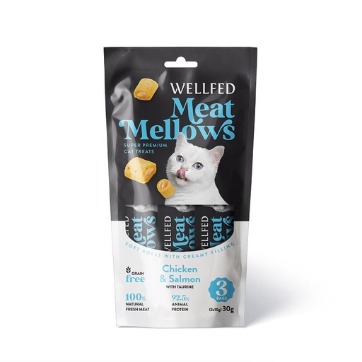 Wellfed Meat Mellows Cat Chicken & Salmon (3*10gr) 30gr