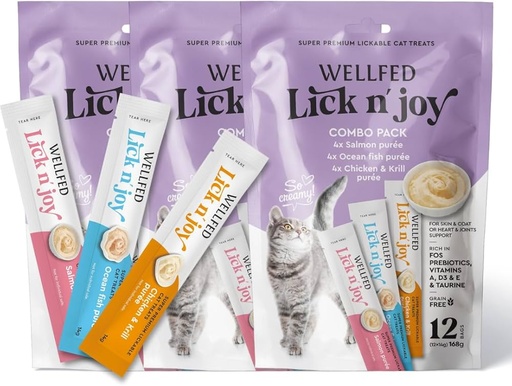 Wellfed Lick N' Joy Cat Mix Tastes (12*14gr) 168gr