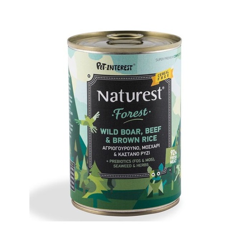 Pet Interest Naturest Forest Beef and Brown Rice Dog Can 400g (6x1)