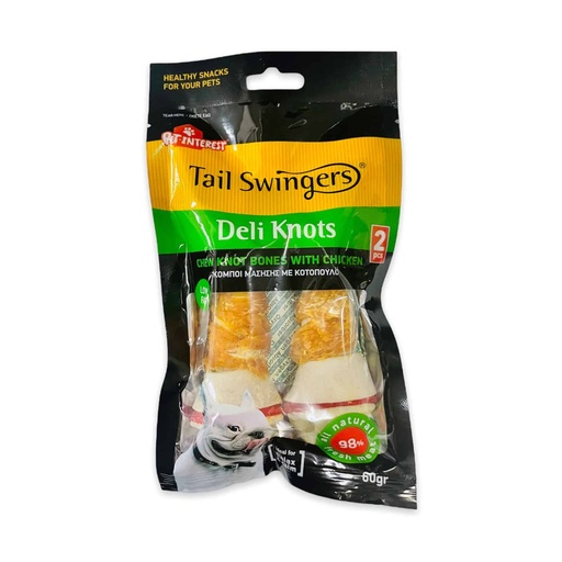 Tail Swingers Dog Deli Knots Bones with Chicken 60g Pet Interest 