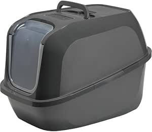 Moderna Mega Deluxe Cat Litter Box - 65.8L x 48.6W x 45.8H cm - Cool Grey