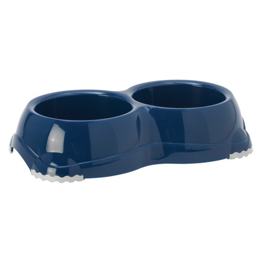 Moderna Double Smarty Plastic Non-Slip Pet Food Bowl 2 X 645Ml - Blueberry