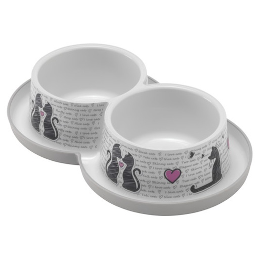 Moderna Cats in Love Double Trendy Dinner 2x350 ml -  Grey White