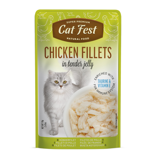 Cat Fest Chicken fillets in tender jelly, 70g  - Cat Wet Food 1*12