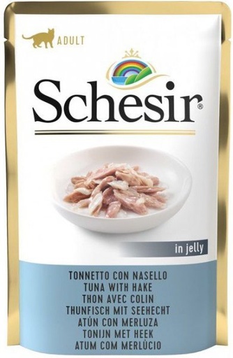 Schesir Pouch Tuna with Hake in Jelly For Adult Cat 85g (20x1)
