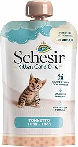 Schesir Kitten Pouch Cream - Tuna Recipe for Kittens 0-6 Months - 150g (1*20)