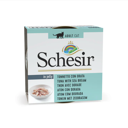 Schesir Cat Food - Tuna with Sea Bream in Jelly - 85g Can (1*56)