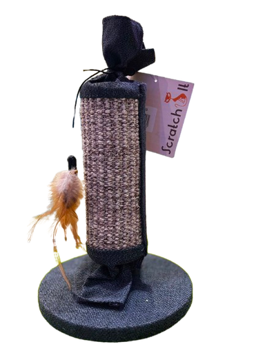 [Scratch It] Premium Sisal Carpet Cat Scratching Post with Soft Sofa Fabric Base (20 × 20 × 35 cm)