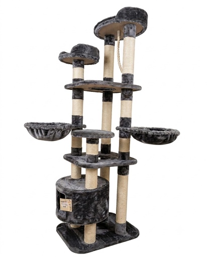 [Scratch It] Premium Multi-Level Cat Scratching Tree with Durable 9 cm Scratching Posts (60 × 50 × 175 cm)