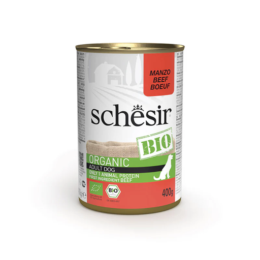 Schesir Bio Organic Can for Dog with Beef In Paté 400g (6x1)
