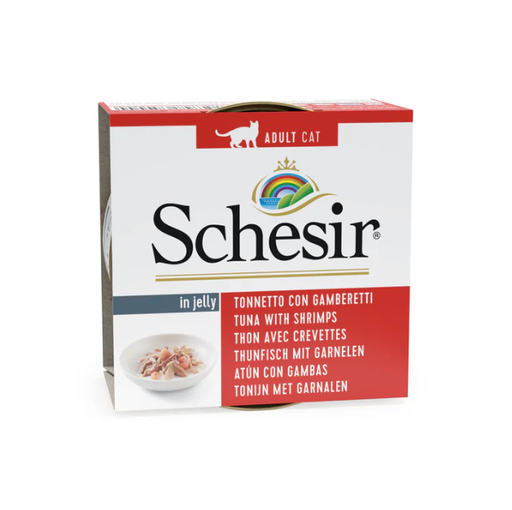 Schesir Cat Food - Tuna with Shrimps in Jelly - 85g Can (1*56) 