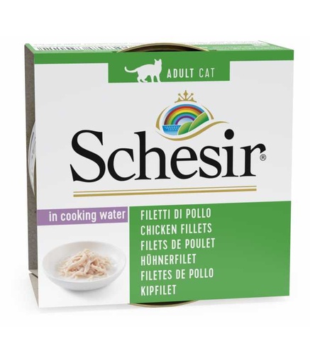 Schesir Can for Cat Chicken Fillet in Cooking Water 85g (14x1)
