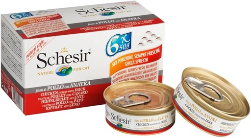 Schesir Cat Food Multipack - Tuna with Prawns in Jelly - 6×50g Cans (1*8)