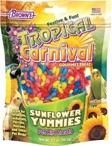 [449845] FM Browns Tropical Carnival Sunflower Yummies Bird Treat – 3.5 oz (99 g) 1x8
