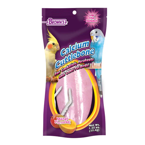 [515144] FM Browns Encore Calcium Cuttlebone with Clip (Mango Flavor) for Pet Birds – 1.25 oz (35 g) 1x6