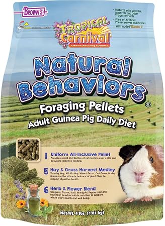 [450902] FM Browns Tropical Carnival Natural Behaviors Foraging Pellets Adult Guinea Pig Daily Diet – 4 lb (1.81 kg) 1x3