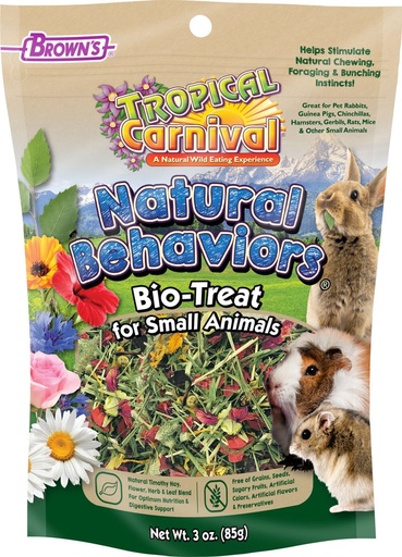 [450889] FM Browns Tropical Carnival Natural Behaviors Bio Treats for Small Animals – 3 oz (85 g) 1x6