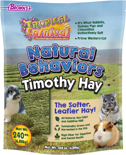 [450742] FM Browns Tropical Carnival Natural Behaviors Timothy Hay – 240 oz (6.80 kg) 1x3