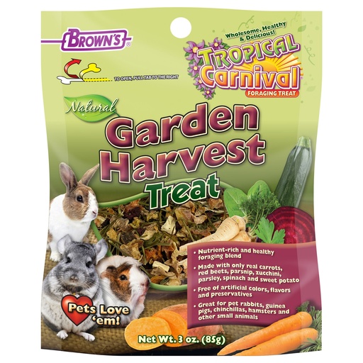 [450117] FM Browns Tropical Carnival Natural Garden Harvest Small Animal Treat – 3 oz (85 g) 1x8