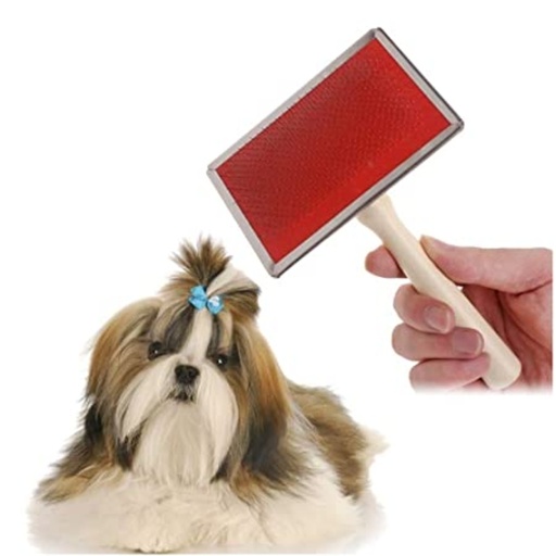 Essential Dog/Cat Grooming Brush With Wooden Handle