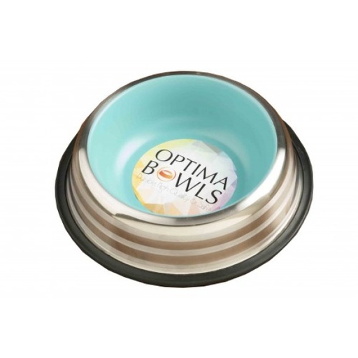 Optima Premium Platinum No-tip, Lined Turquoise Pet Bowl 16 oz 