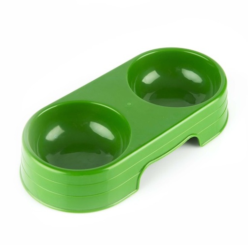Pets.Love.Earth Dog/Cat Double Diner Bowl Green 